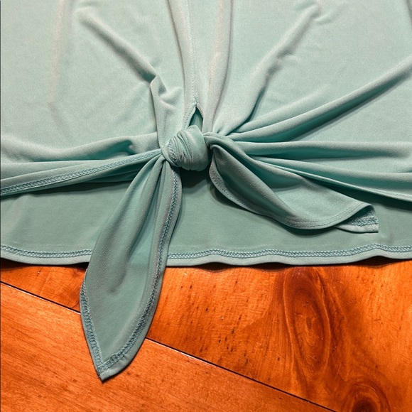 Grace Elements Aqua 3/4 Bell Sleeve Scoop Neck Tie Front Size Large - Picture 8 of 8